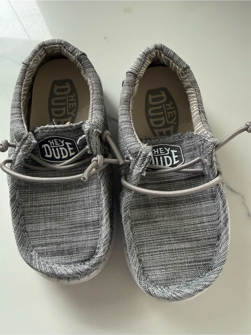 Hey Dude Kids Grey Knit Slip-On Sneakers